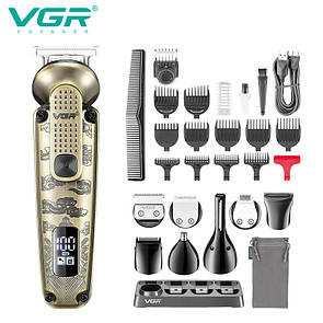 Набір для стриження VGR 8 в 1 V-103, 19 насадок, LED display