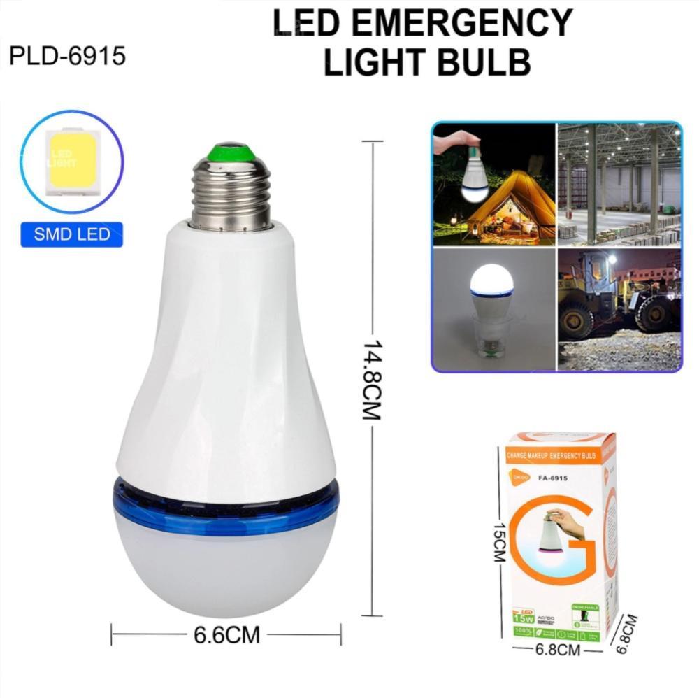 Світлодіодна LED-лампочка з акумулятором FA-6915, 15W, E27, 1x18650, ковпачок-кемпінг