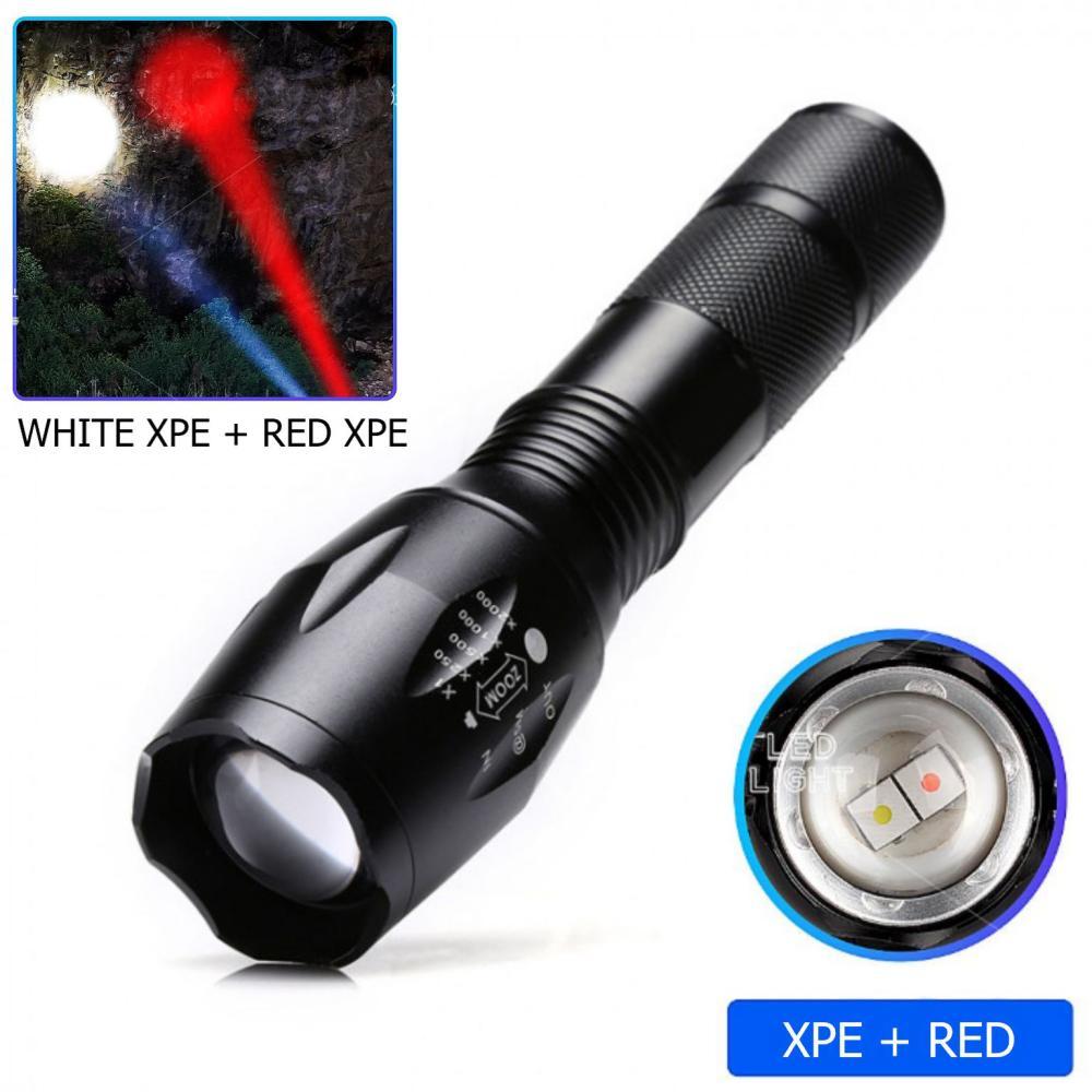 Ліхтар R5-2XPE (white+red), 1х18650/3xAAA, ЗП USB, zoom, Box