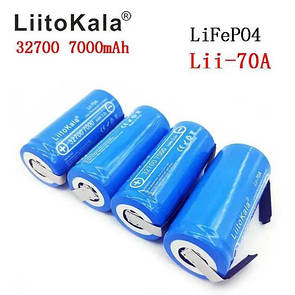 Акумулятор 32700, LiitoKala Lii-70A-N, 3.2 V, 7000 mAh, з контактами під паяння, ОРИгінал