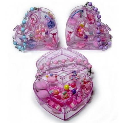 ПОШКОДЖЕНЕ СЕДЕЧКО Прикраси в сумочці Серце 40-975-7 гумки браслет шпильки, фото 1