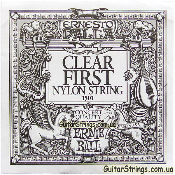 Струна Ernie Ball 1501 Ernesto Palla Clear 1st Nylon String Classic Normal Tension (класика)