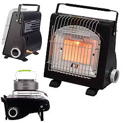 Портативний газовий обігрівач-плита з п'єзопідпалом 2в1 / Газовий інфрачервоний обігрівач