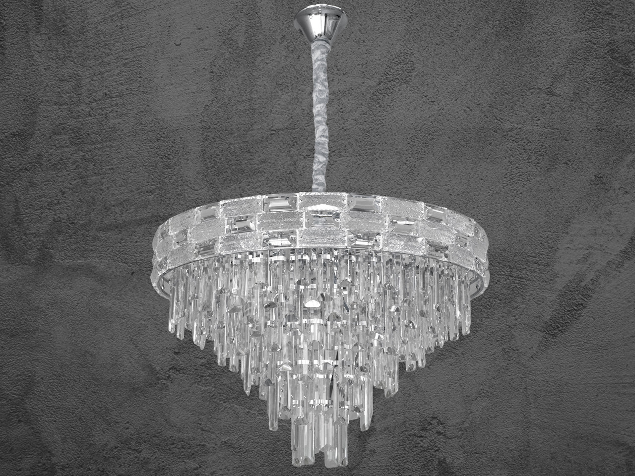 Вишукана кришталева люстра у вітальню, колір хром 9085-600CH-LS