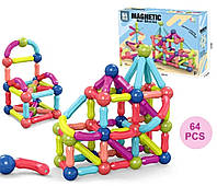 Магнітний конструктор 3 d Подарунок для хлопчиків, дівчаток і малюків 64 деталі Маgnetic