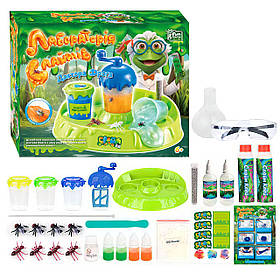 Гра Лабораторія слаймів Fun Game Club клей для слайма активатор набір комах окуляри люмінесцентний порошок блискітки фарби