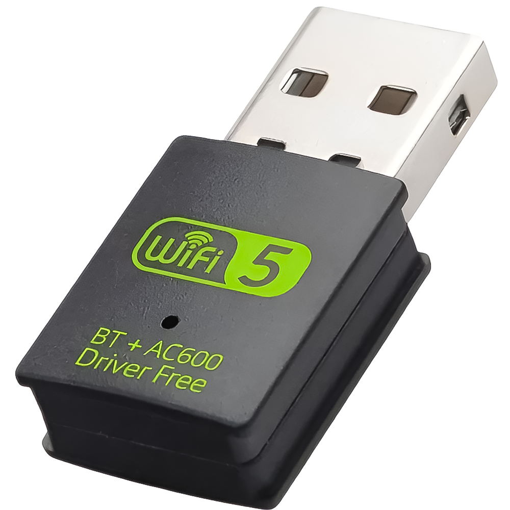 Зовнішній мережевий адаптер 2в1: WiFi + Bluetooth, з USB підключенням Addap UWA-08 | двохдіапазонний 2,4-5 ГГц, 600 Мбіт/с