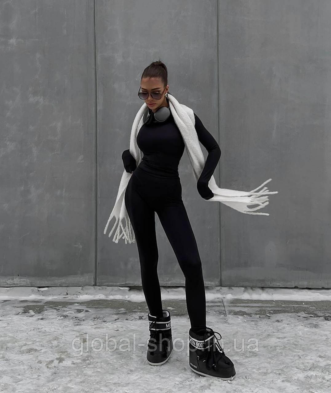 Ідеальний теплий термо костюм на осінь і зиму лонгслів + лосини