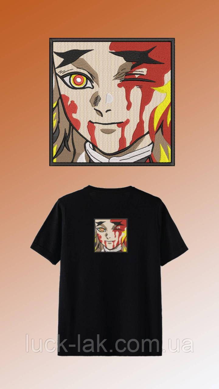 Футболка з аніме вишивкою «Kyojuro Rengoku», фото 1