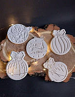 Гипсовые фигурки для раскрашивания "Новогодние игрушки" 5 штук