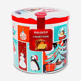 Панеттон Panettone Balocco з родзинками та цукатами в металевій коробці, 750 г.