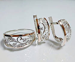 Срібний комплект з золотими накладками