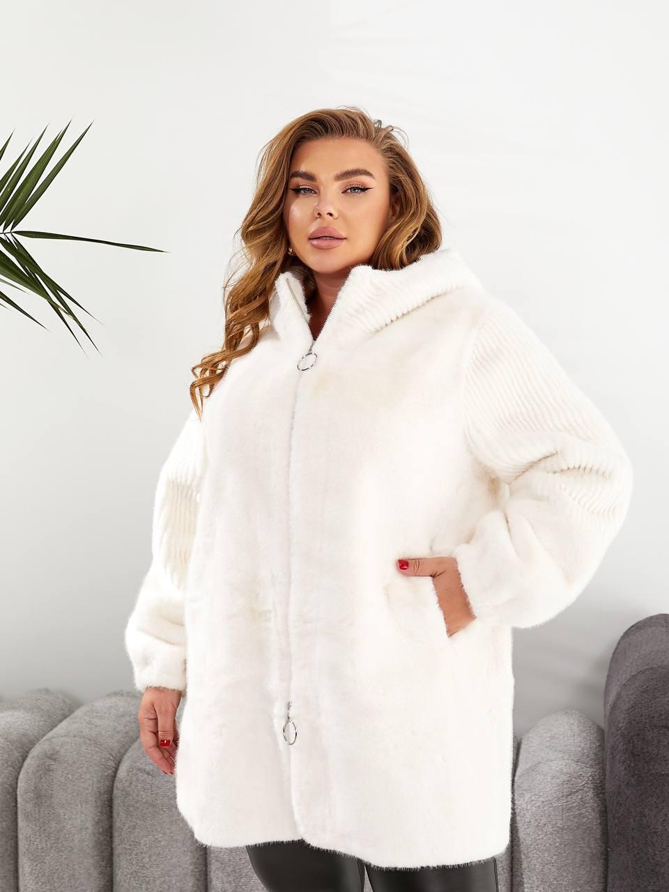 Жіноча Еко Шуба Розміри 52-58 (альп 1800), фото 1