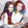 Набір кольорових крейд для волосся 10 шт / Набір гребінців з кольоровими крейдами для волосся / Дитячі крейди для волосся, фото 4