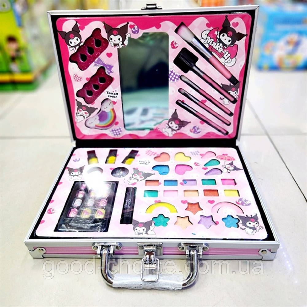 Набір дитячої косметики 40 предметів, у валізі, Kuromi / Косметика для дітей / Набір косметики для дівчаток, фото 1