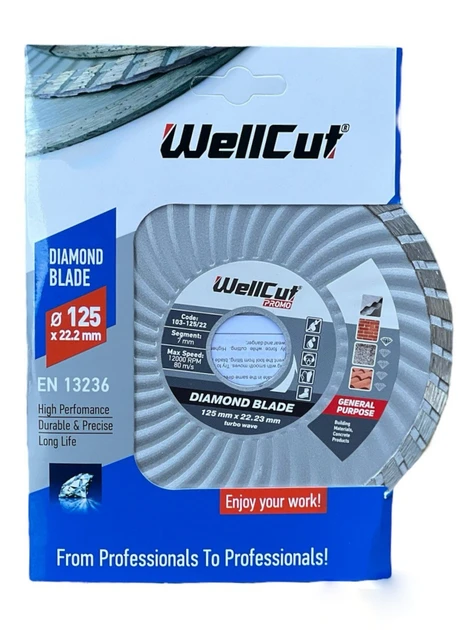Алмазне коло WELLCUT PROMO 125 мм*22,23 мм Турбовольна