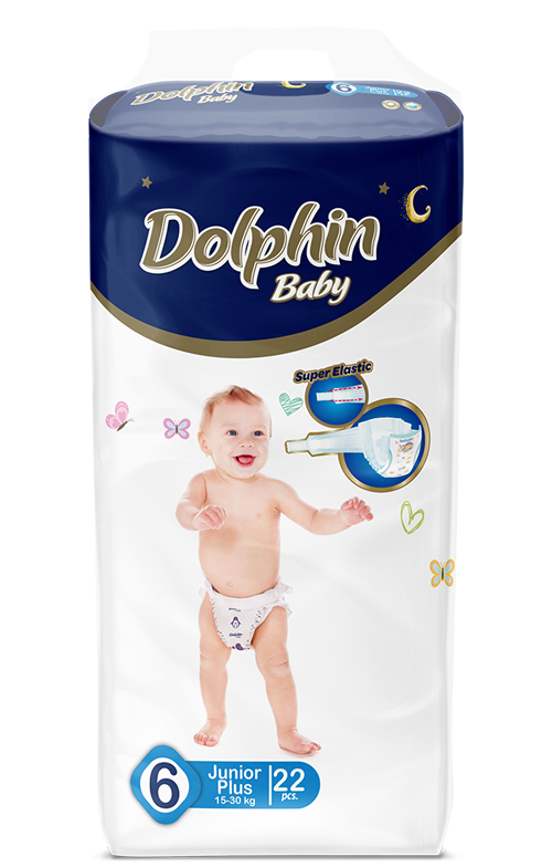 Підгузки дитячі Dolphin Baby 6 Junior Plus 15-30 кг (22 шт)