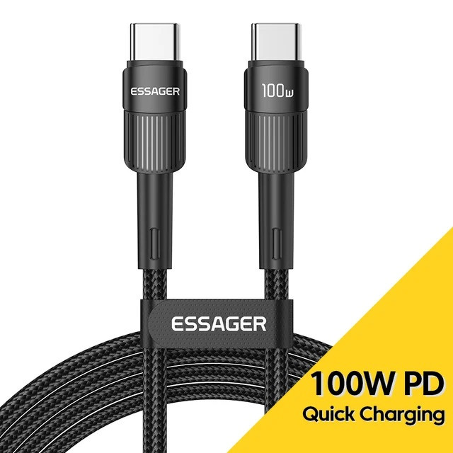 Кабель USB Type C to Type C 100W PD Fast Charger Essager для ноутбука, смартфона, планшета Samsung Xiaomi Poco