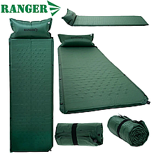 Килимок самонадувний з подушкою матрац самонадувний туристичний самонадувний килимок каремат Ranger Batur