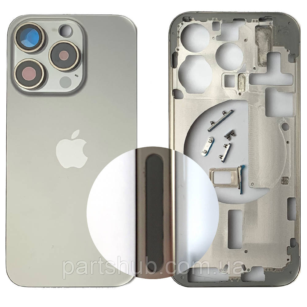 Корпус Apple iPhone 15 Pro у зборі (сірий, Natural Titanium US без SIM), фото 1