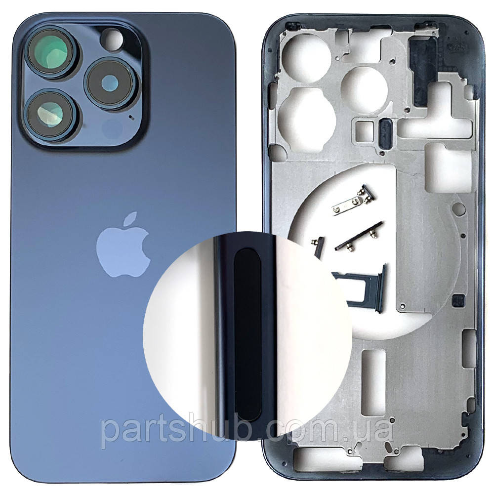 Корпус Apple iPhone 15 Pro у зборі (синій, Blue Titanium US без SIM), фото 1