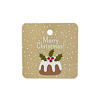 Бірка Merry Christmas 40х60 мм (10 шт),