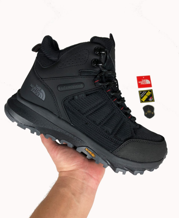 Чоловічі зимові кросівки The North Face Black високі Зе Норд Фейс чорні з хутром теплі молодіжні