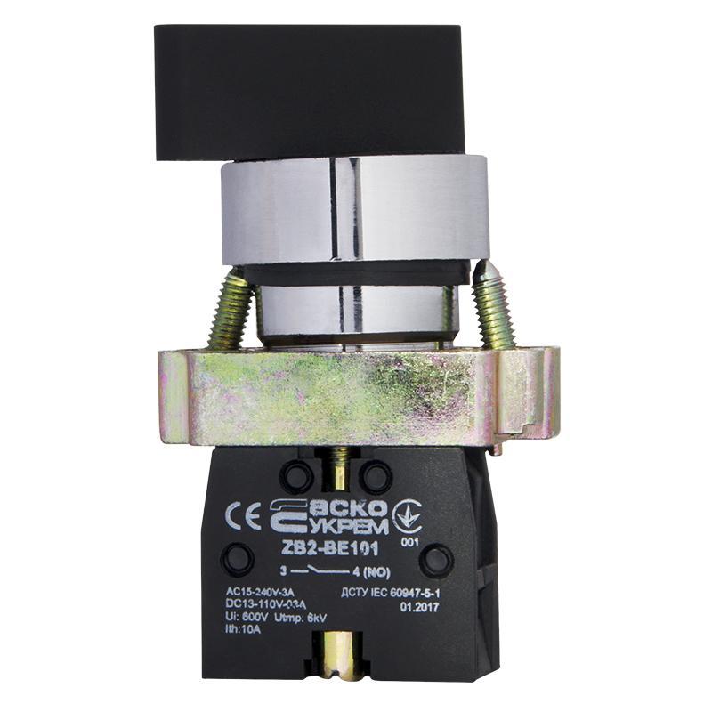 Перемикач АСКО-УКРЕМ XB2-BJ21 на 2 положення "I-0" довга ручка 1NO (A0140010006), фото 1