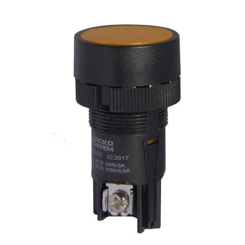Кнопка керування АСКО-УКРЕМ XB2-ЕA155 жовта 1NO+1NC IP40 (A0140010042), фото 1