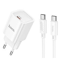 Мережевий зарядний пристрій Hoco C148A 1 USB-C PD/QC 30 W + Type-C to Type-C