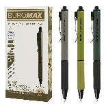 Ручка масляна автоматична MILITARY, 0,7 мм, ассорті корпусів, з гумови грипом, сині чорнила, фото 2