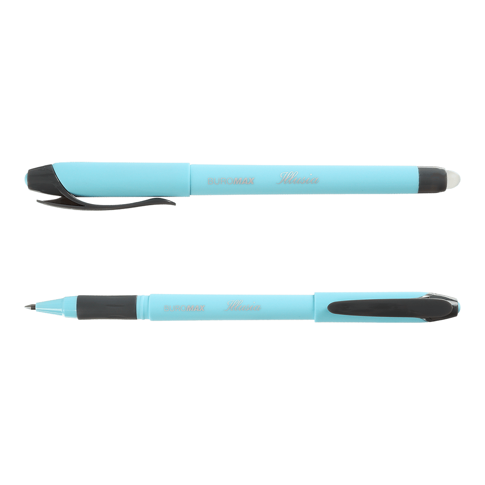 Ручка гелева,"Пиши-стирай" ILLUSIA 0.5мм, гумовий гріп, синя, фото 1