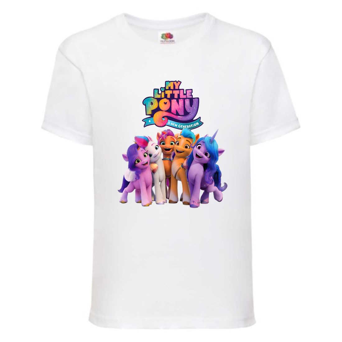 Футболка дитяча Мій маленький поні My little pony (MLP - 5) біла, розмір 104-116-128-140-152-164