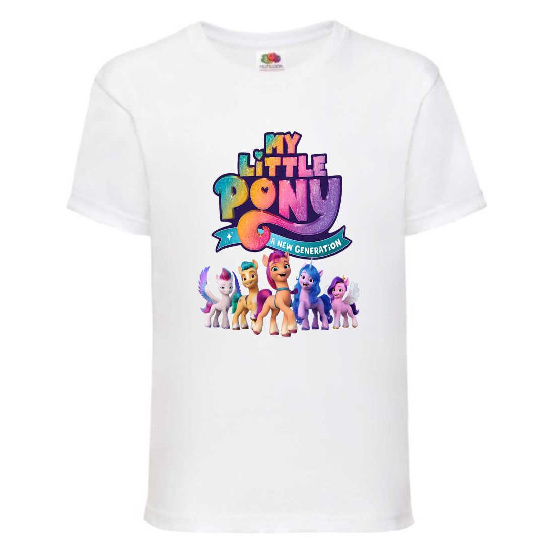 Футболка дитяча Мій маленький поні My little pony (MLP - 6) біла, розмір 104-116-128-140-152-164