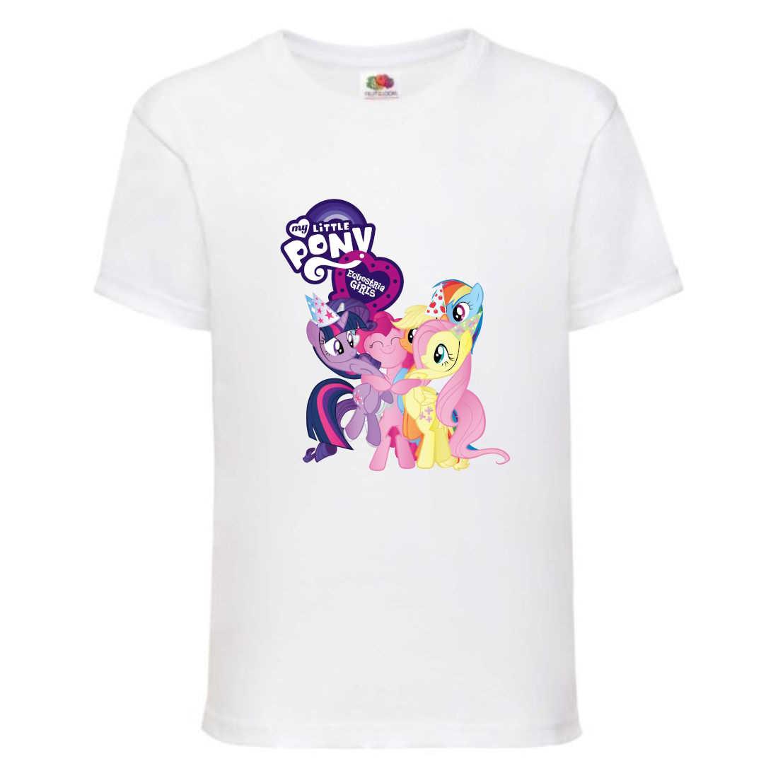 Футболка дитяча Мій маленький поні My little pony (MLP - 12) біла, розмір 104-116-128-140-152-164