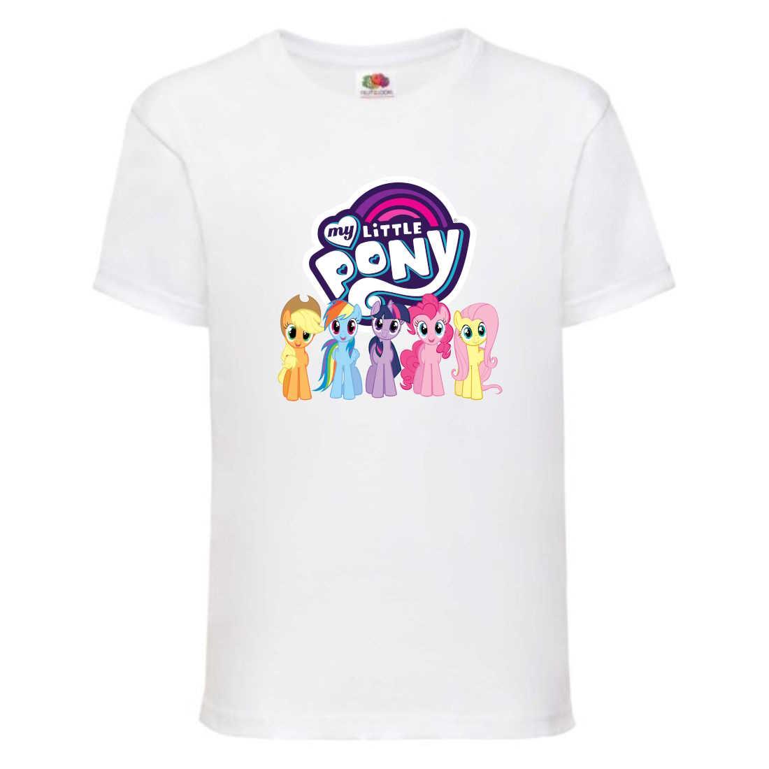 Футболка дитяча Мій маленький поні My little pony (MLP - 13) біла, розмір 104-116-128-140-152-164