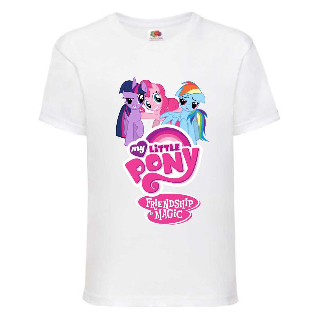 Футболка дитяча Мій маленький поні My little pony (MLP - 14) біла, розмір 104-116-128-140-152-164