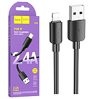 Кабель USB-Lightning Hoco X96 (12W/2,4А/25см) чорний