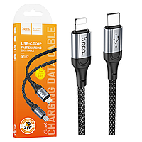 Кабель Type-C-Lightning Hoco X102 (27W/1м) черно-серый, кабель для зарядки iPhone Type-C