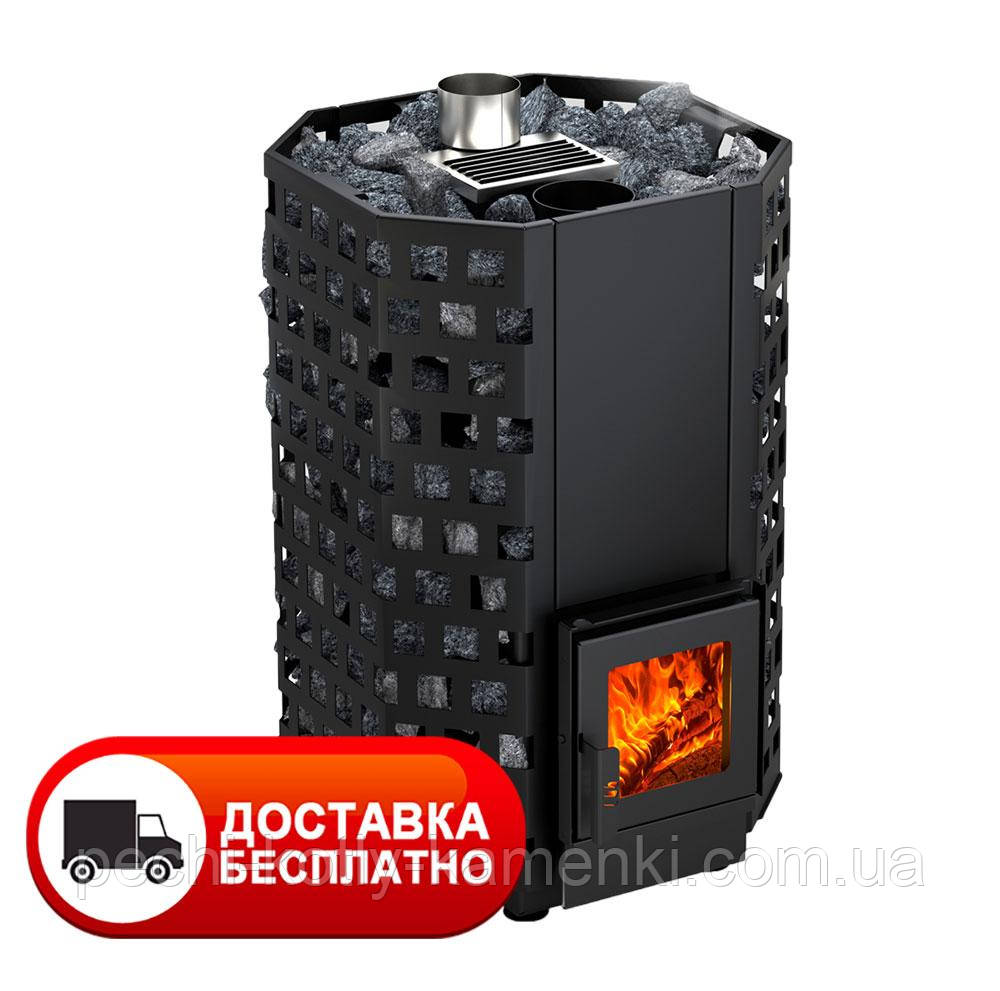 Піч для лазні Гейзер ПКС-01,02,04 (16,22,30 м³) без виносної топки дверка зі склом 200х200 мм