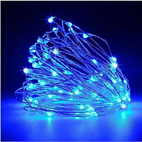 Гірлянда Роса LED Синій на батарейках 5 м (RV-104B)