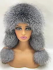Шапка женская из меха Blyufrost  "Вушанка"