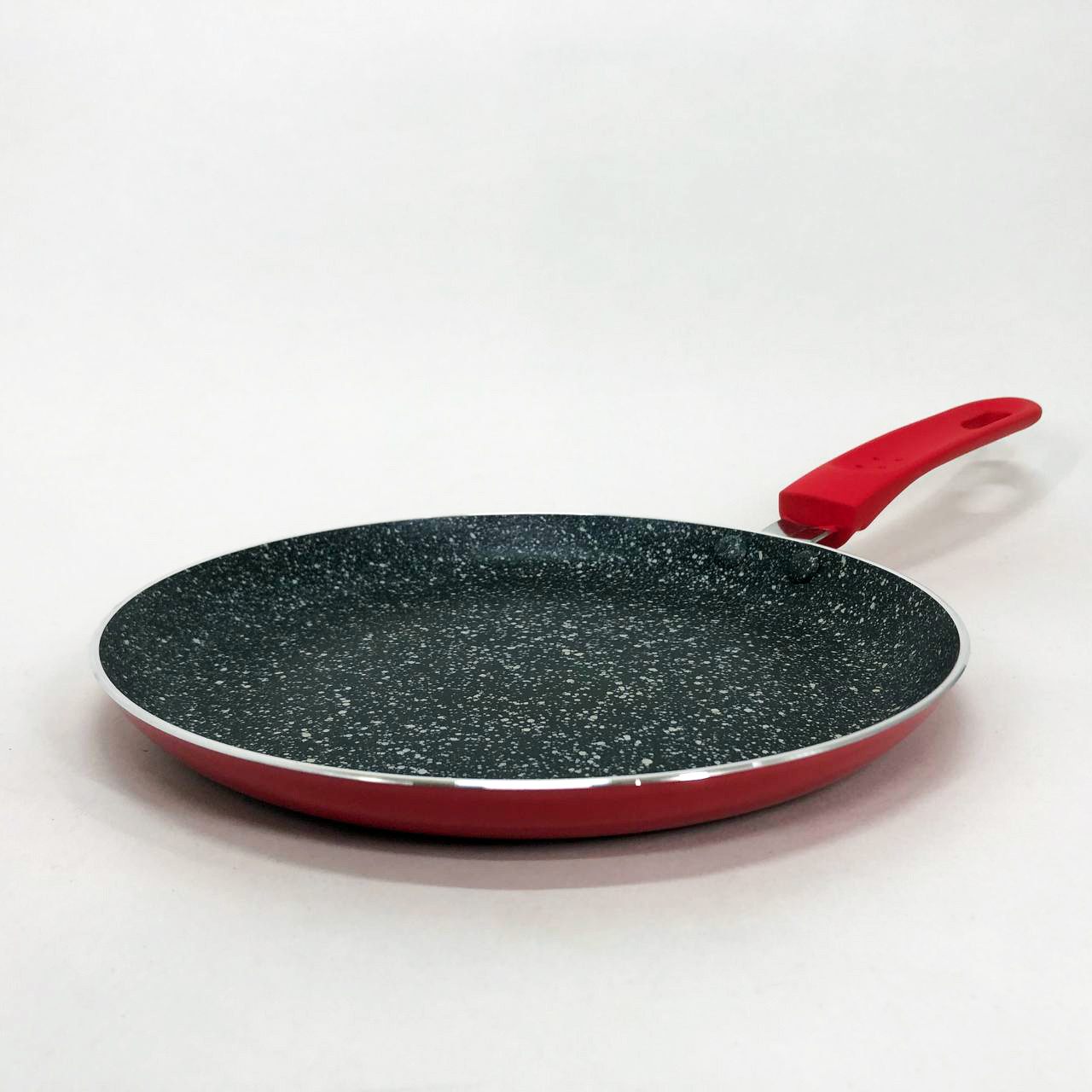 Сковорідка для млинців 23 см Con Brio СВ-2324 Eco Granite, сковорода з товстим дном. Колір: червоний