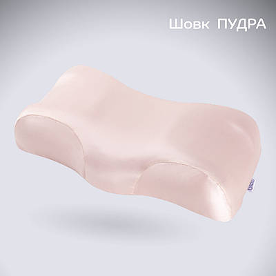 Ортопедична подушка Beauty Balance® наволочка ШОВК проти зморшок сну та ранкової набряклості, пудра