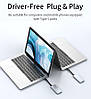 USB-адаптер 6 в 1 HUB з вбудованим шнуром Type-C VOKAMO HT2, фото 10