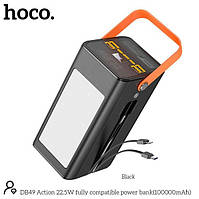 Повербанк Hoco DB49 100000 mAh 4USB/Type-C/Lightning, LED Light 22.5W чорний