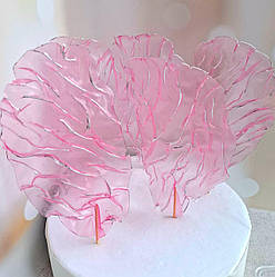 Рисова прикраса для кондитерських виробів Вітрила (5 шт) Рожеві срібло