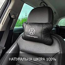 Набір подушок 2 шт. в авто Volkswagen з натуральної шкіри, на підголівник у машину, Автомобільна подушка, фото 6