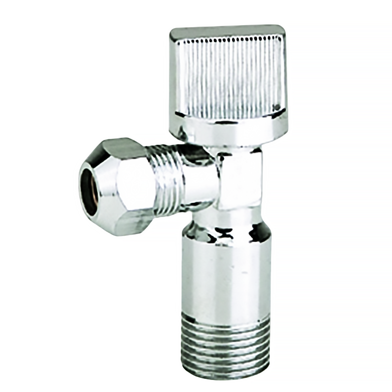Кран кульовий кутовий (приладовий) 1/2"х3/8" під цангу ANGO хром А-80ТІ