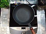 Сковорода чавунна (сотейник) з дерев'яною ручкою, d=200 мм, h=54 мм, фото 2
